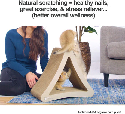 Vertical Tri-Sided Cat Scratching Post - 18" x 10.5" x 15.9